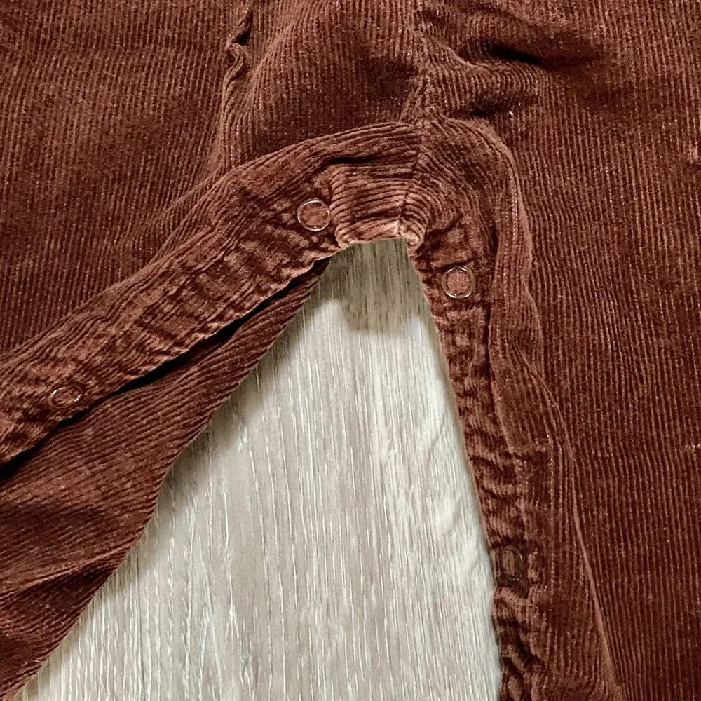 Vintage Carter's Brown Bear Applique Genuine Overalls Corduroy USA Made 18m